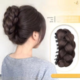 Daiiibabyyy  New Synthetic Hair Bun Claw Clip Fluffy Brown Wig Hair Clip Natural Black Hairpiece Hair Accessories