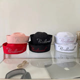 Daiiibabyyy  New Niche Y2K Diamond-encrusted Alphabet Sailor Hat Women's Fashion Spring and Summer Temperament Flipped Brim Dome Beret