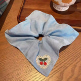 Daiiibabyyy  Elegant Ballet Satin Surface Wide Scrunchie Hair Band For Women Girls Sweet Hair Ornament Rubber Band Fashion Hair Accessories