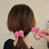 Daiiibabyyy  High Ponytail Rubber Bands Hair Band Elastic Head Rope For Women Korean Scrunchies Hair Tie Knotted Hair Ropes Hair Accessories