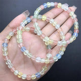DAIIIBABYYY  -  5.5MM Natural Crystal Quartz Cube Bracelet Fashion Gemstone Crystal Jewelry For Women Healing Bohemia Holiday Gift 1pcs