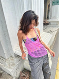 DAIIIBABYYY  -  Streetwear Hollow Out Mesh Tops Summer Lace Sleeveless Tank Tops Y2k Loose Korean Fashion Y2k Halter Tops Chic Camisole