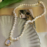 DAIIIBABYYY  -  Vintage Pearl Choker Necklace For Women Fashion Summer Opal Stone Pendant  Necklaces Trend Elegant Wedding Party Jewelry