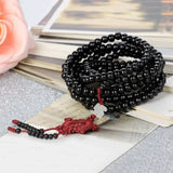 Daiiibabyyy Natural Sandalwood Bracelets Men Buddhist Buddha Meditation Bead Bracelet for Women Prayer 216 Beads Rosary Hanging Decoration