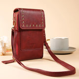 Daiiibabyyy  Small Brand Phone Shoulder Bags for Women Fashion Mini Crossbody Bag  PU Leather Lady Wallet Money Pocket Girls Mini Phone Bag