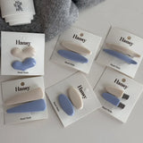 Daiiibabyyy  Milk blue pair clip Korean version broken hair bangs clip girl macaron edge clip duck bill hairpin sweet hair accessories new