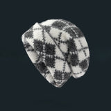 Daiiibabyyy  Fall Winter Knitted Hats for Women Men Check Plaid Beanies Skullies Fashion Casual Double Layer Red Christmas Hats Gift