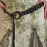Daiiibabyyy  Vintage Woven Hemp Rope Long Belt Women Korean Jeans Decorative Dress Waist Chain Ethnic Style Knotted Waist Rope Outdoor Travel
