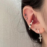 Daiiibabyyy  All-match Cool Lovely Girls Sweet Fashion Design Korean Style Earring Colorful Bead Women Jewelry Retro Ear Bone Stud