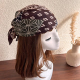 Daiiibabyyy  Bohemia Silk Hair Scarf Headband Women's Korean Printing Cotton Linen Scarf Decorative Scarf Headscarf Headwear