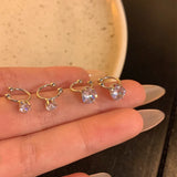 Daiiibabyyy  1 Pair Fashion Shiny Cubic Zircon Ear Cuff For Women Exquisite Crystal Non-Piercing Clip Earrings Wedding Party Jewelry