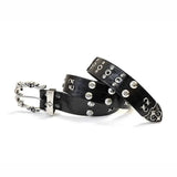 Daiiibabyyy  Retro Fashion PU Leather Rivet Belt for Men Spicy Girl Studs Y2K Belt Black White Metal Men Waistband Belt Jeans Accessories