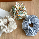 DAIIIBABYYY  -  Ins Hot Sale High-Grade Fashion Handcrafted  Fabric Colorful Elastic Scrunchies For Women Girls Refreshing Ponytail Head Rope