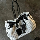 Daiiibabyyy  New Canvas Multi-Compartment High-Capacity Tote Bag Zipper Stylish Versatile Minimalist Summer Shoulder Strap
