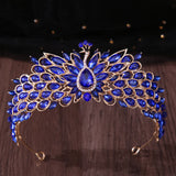 Daiiibabyyy  Luxury Peacock Crystal Rhinestone Tiaras Party Pageant Wedding Crowns Headbands Costume Hair Dress Jewelry Accessories