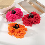 DAIIIBABYYY  -  Simulated Double Flower Hair Claws Rose Hair Clip Women Wedding Holiday Hair Crab Fashion Ponytail Hairpin Hair Accessories