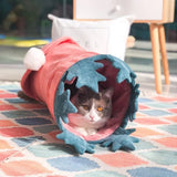DAIIIBABYYY  -   Cats Tunnel Bed Pet Tunnel Collapsible Vegetable Shaped Kitten Games Toys Nest Soft Corduroy Puss Sleeping Supplies