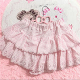 Daiiibabyyy  Summer Cutecore Kawaii Japanese Summer Skirt Women High Waist Jupe Pink Plaid Print Embroidery Fashion Mini Y2k Cute Skirts