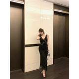 DAIIIBABYYY  -  2025 Lace Patchwork Camisole Dress Women Summer Ruffled Edges Waist Cinching Wrap Around The Buttocks Long Vestidos