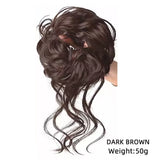 Daiiibabyyy  100% Human Hair Bun  Extensions Human Hair Messy Bun Hair Pieces Wavy Curly Human Hair Chignon Tousles Updo For Women Girls