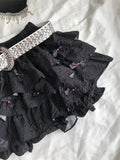 DAIIIBABYYY  -  Y2k Hottie Punk 3D Bow Summer Short Skirt Women New Fluffy and Fluffy Pumpkin Diablo Multilayer Solid Color All-match Skirt