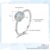 Daiiibabyyy  Blue Opal Stone  Rings For Women Female Luxury Dainty Full Zircon Silver Color Round Midi Finger Ring New Fashion Jewelry Gifts