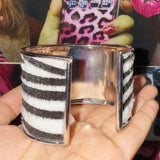 Daiiibabyyy  Y2K Jewelry Striped Zebra Texture Bracelet Opening Adjustable Korean Fashion Punk Cool Bracelet Goth Accessories
