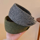 Daiiibabyyy  Vintage Wide Headband Women Thick Wool Hairband Fashionable Hair Accessories Stylish Hairband Chic Wide Headband for Women