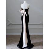 DAIIIBABYYY  -  Customized One Shoulder Slim Waist Simple Temperament Evening Dresses Flower Design Trumpet Wedding Party Vestidos Solid French