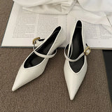 Daiiibabyyy 2024 New Autumn Shoes Women Thin Low Heel Pumps Fashion Brand Elegant Pointed Toe Shallow Mary Janes Shoes Wedding Female Mujer