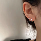Daiiibabyyy  Cross Star Earrings Fashionable High Grade Mang Star Punk Earrings Simple Trendy Delicate Earrings Men's Women's Jewelry Gifts
