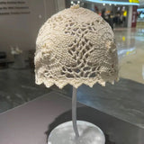 Daiiibabyyy  Japanese Niche Mesh Hollow Flower Pullover Hat Spring and Summer Retro Breathable Hand-woven Fashion Skull Beanie Cap for Women