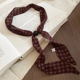Daiiibabyyy  Chiffon plaid printed acrylic bead necklace, fashionable and popular Korean jewelry