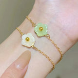 Daiiibabyyy  Sweet Metal Flower Bracelets for Women Girls Simple Gold Color Chain Petal Adjustable Bracelets Friend Jewelry Gifts