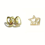 Daiiibabyyy  2Pcs Hip-Hop Hollow Heart Synthetic Zirconia Sparkling Teeth Accessories - Halloween Performance Props, Unisex Couple