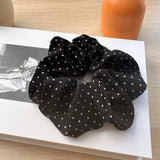 DAIIIBABYYY  -  Black and White Dot Hair Scrunchies for Girls and Women