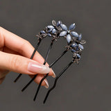 Daiiibabyyy  Pearl Flower U-Shaped Hair Combs for Women Elegant Style Metal Hair Forks Pearl Hairpin Clip Pins Hair Styling Tools Gifts