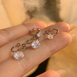 Daiiibabyyy  1 Pair Fashion Shiny Cubic Zircon Ear Cuff For Women Exquisite Crystal Non-Piercing Clip Earrings Wedding Party Jewelry