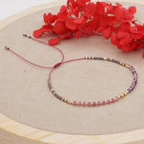 DAIIIBABYYY  -  Irregular Crystal Bracelet Colorful Beaded Waterproof Jewelry Handmade Gift for Women Teen Girl Adjustable Rope Chain Bracelets