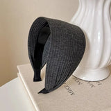 DAIIIBABYYY  -  New Soft Wide Knitting Cotton Hairbands for Women Girls Korean Neutral Solid Turban with Teeth Head Band Headwear Accessories