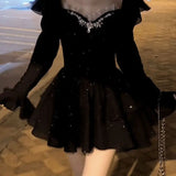 DAIIIBABYYY  -  Autumn Fashion New French Rich Heiress Xiaoxiang Sweet Princess Style Cake Dress Slimming Dress