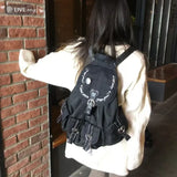 Daiiibabyyy  Y2k Letter Plaid Schoolmochila High Capacity Bag Lightweight Backpack Student Sac Femme 2026 Fashion Casual Bags for Woman
