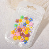 Daiiibabyyy 50Pcs Colorful 3D Resin Flower Mix Color Nail Ornaments for Nail Art Decorations Spring Summer DIY Manicure Nail Art Accessories