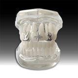 Daiiibabyyy  Hip-Hop Teeth Accessories: Double Flame/Four-Pointed Star Teeth Decoration, Suitable For Both Men And Women, Holiday Party Gifts