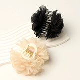 Daiiibabyyy  Fabric Flower Hair Claw Clips for Women Girls Yarn Flowers Ponytail Holder Hair Clamps Barrette Fashion Plastic Hair Clip