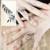 Daiiibabyyy  1 Sheet Herbal Finger Tattoo Sticker Waterproof and Long-lasting Temporary Tattoo