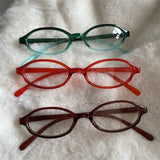 DAIIIBABAYYY  -  Women Y2K Retro Oval Glasses Small Frame Eyewear Blue Light Blocking Eyeglasses Female Computer Reading Optical Spectacle