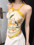DAIIIBABYYY  -  Summer Trend Sexy Irregular O-neck Sleeveless Camisole Female Fashionable Slim Printing Halter Crop Top Women Clothes T-Shirts