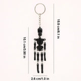 Daiiibabyyy  1pcs Creative Skull Shaking Skeleton Luminous Keychain Men and Women Key Ring Pendant Halloween Fashion Jewelry Gifts