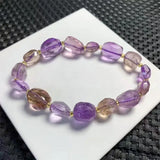 DAIIIBABYYY  -  Natural Ametrine Facet Freeform Bracelet For Women Men Love Gift Crystal Beads Strands Jewelry Gift 1PCS